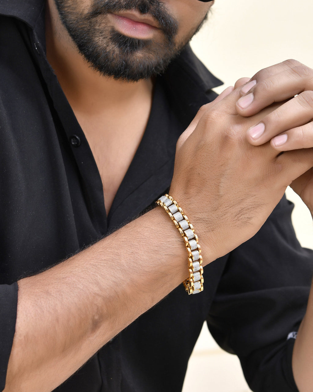 VOJ Men's Dual Toned Designer Bracelet