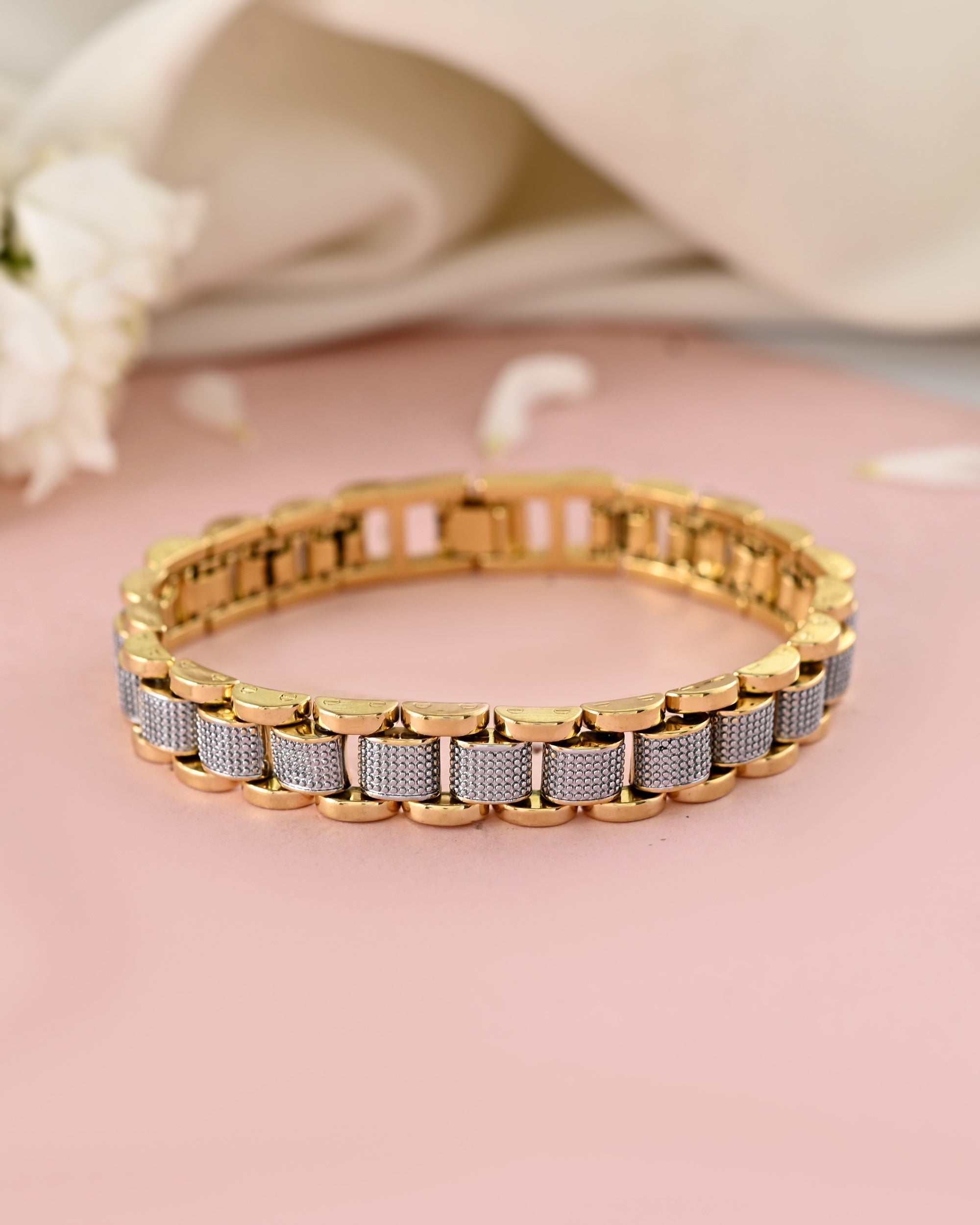 VOJ Men's Dual Toned Designer Bracelet