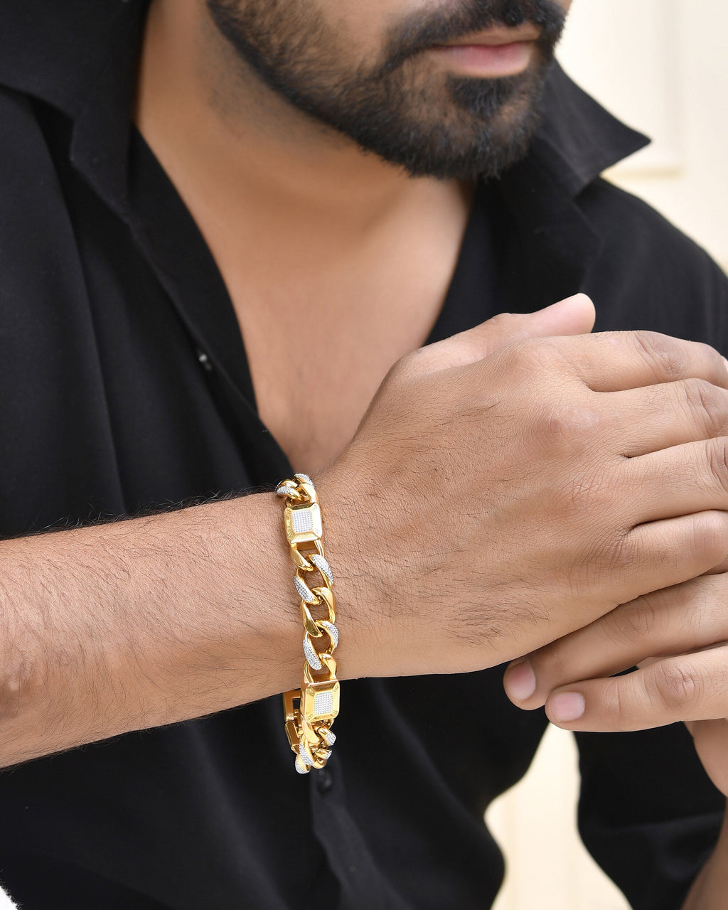VOJ Dual Toned Men's Elgent Stylish Bracelet | Grocsy