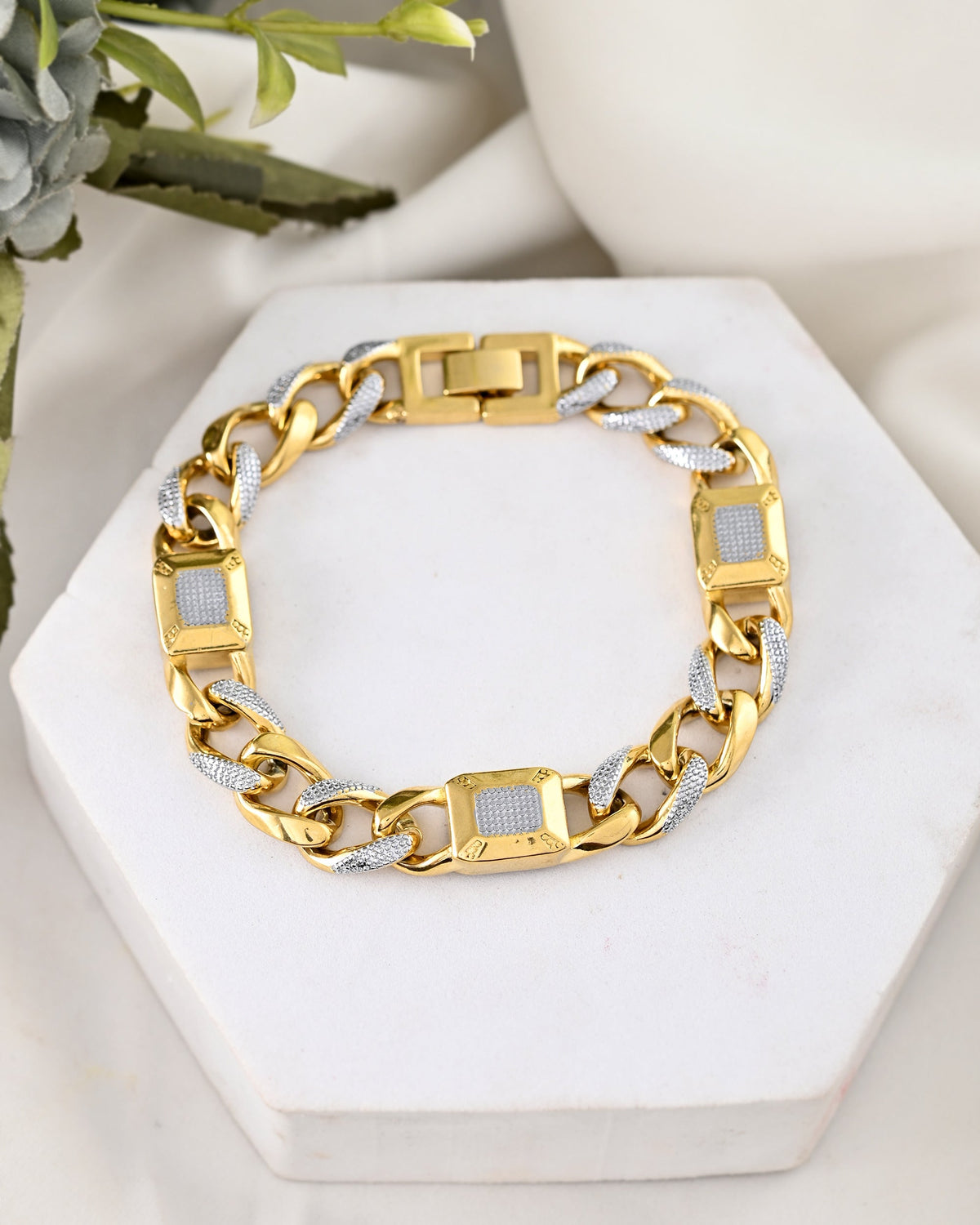 VOJ Dual Toned Men's Elgent Stylish Bracelet | Grocsy