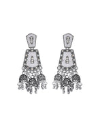VOJ Silver Plated Moon Stone Studded Elegent Earrings