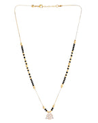 VOJ Gold-Polished Stone Studded Triangular Shaped Mangalsutra | Grocsy