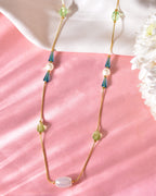 VOJ Gold-Polished Green Beaded Chain For Women | Grocsy