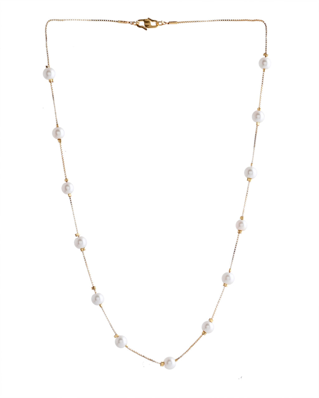 VOJ Gold-Polished Pearl Chain For Women | Grocsy