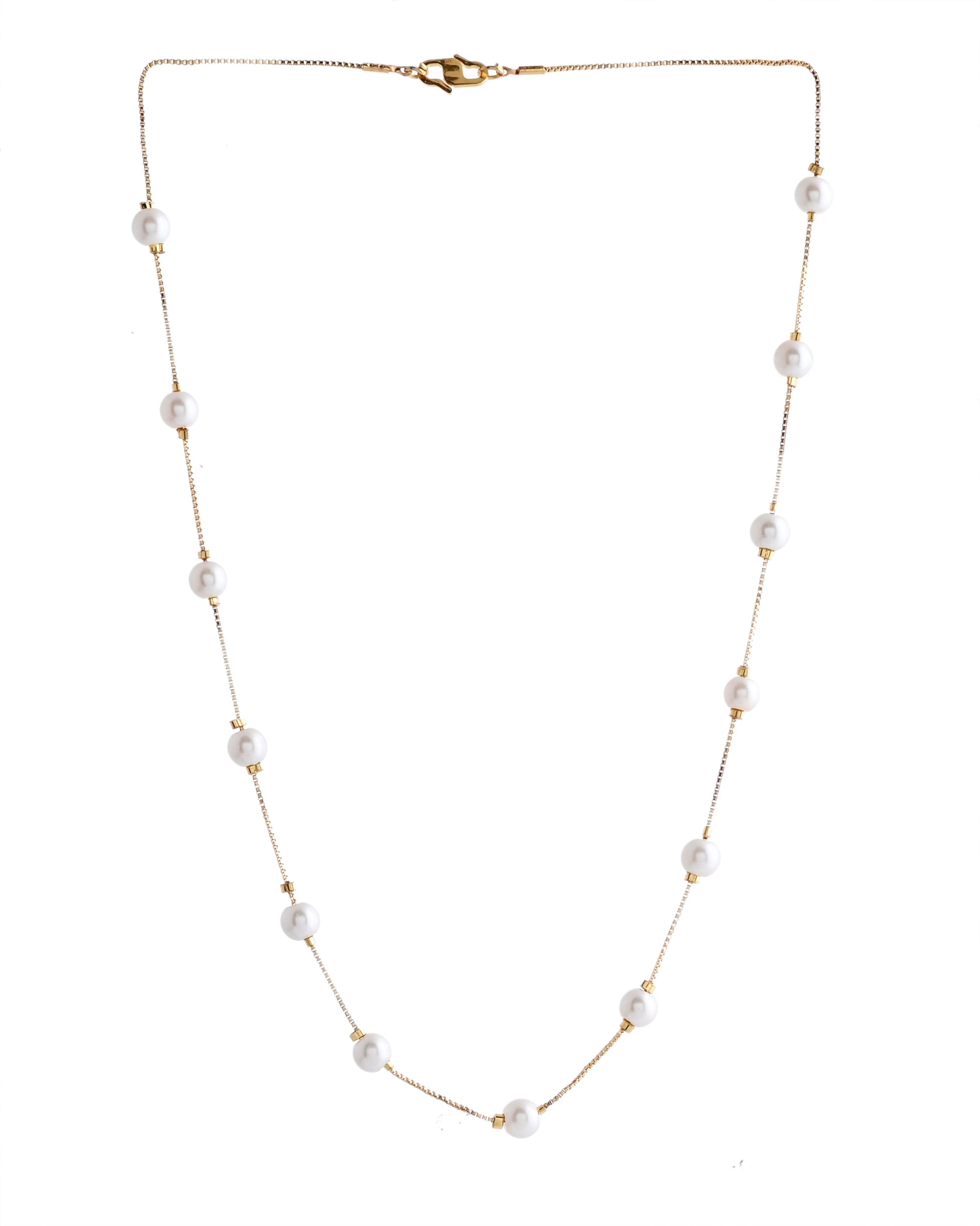 VOJ Gold-Polished Pearl Chain For Women | Grocsy