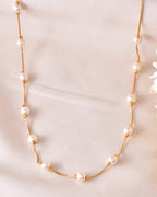 VOJ Gold-Polished Pearl Chain For Women | Grocsy