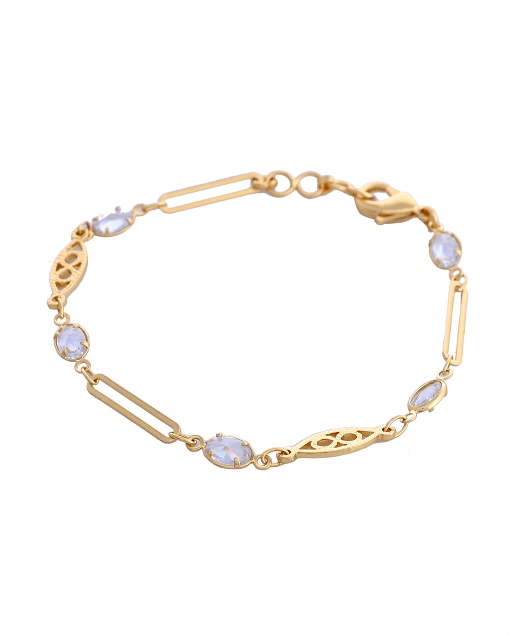 VOJ Gold-Polished Stone Studded Designer Women's Bracelet | Grocsy