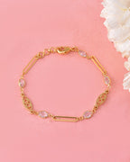 VOJ Gold-Polished Stone Studded Designer Women's Bracelet | Grocsy
