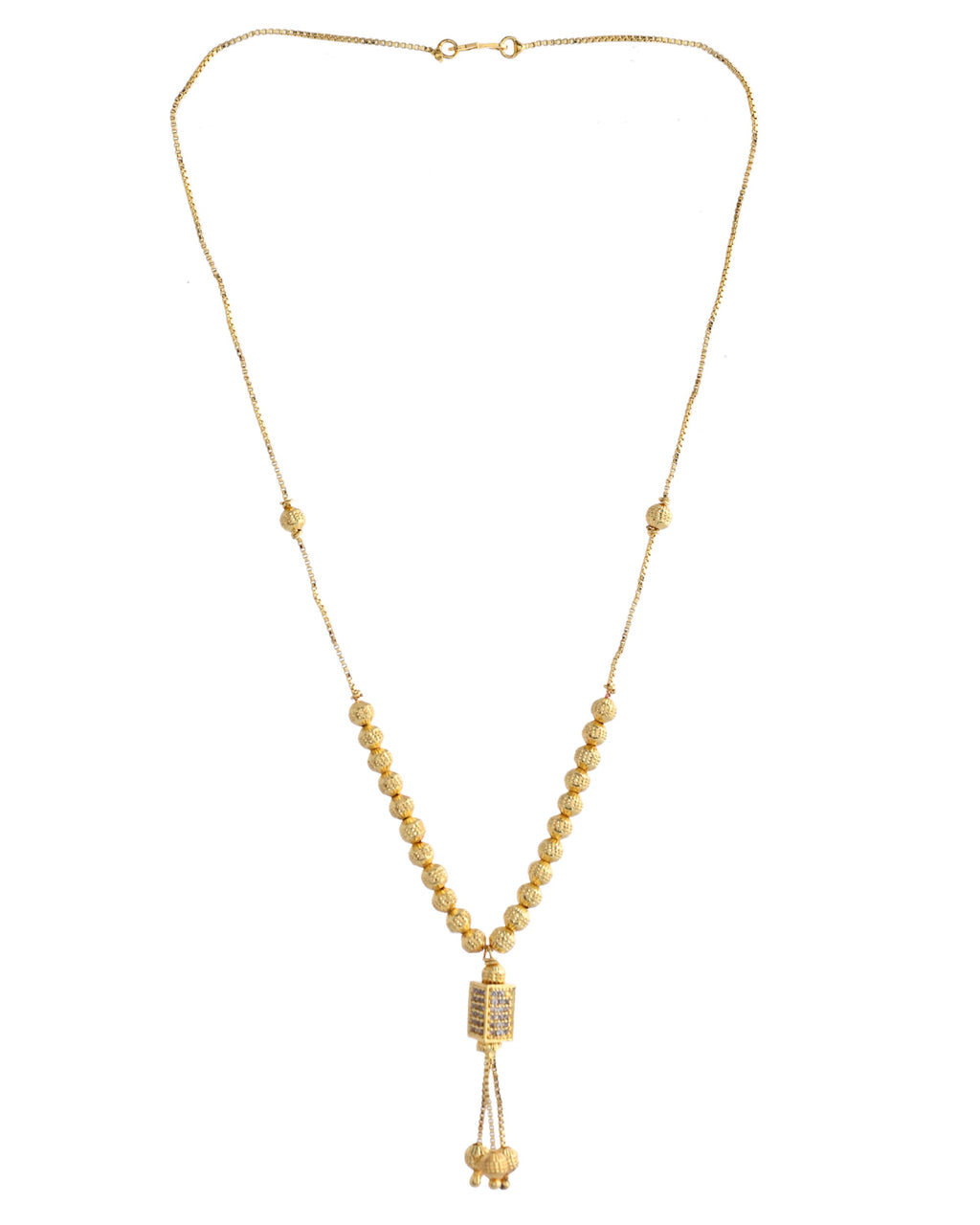 VOJ Gold-Polished Stainless Steel Stone Studded Chain For Women | Grocsy