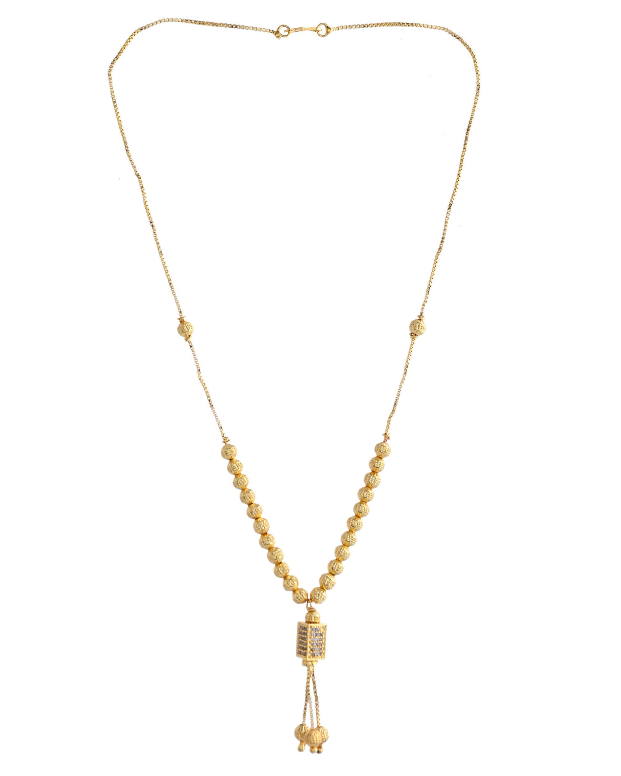 VOJ Gold-Polished Stainless Steel Stone Studded Chain For Women | Grocsy