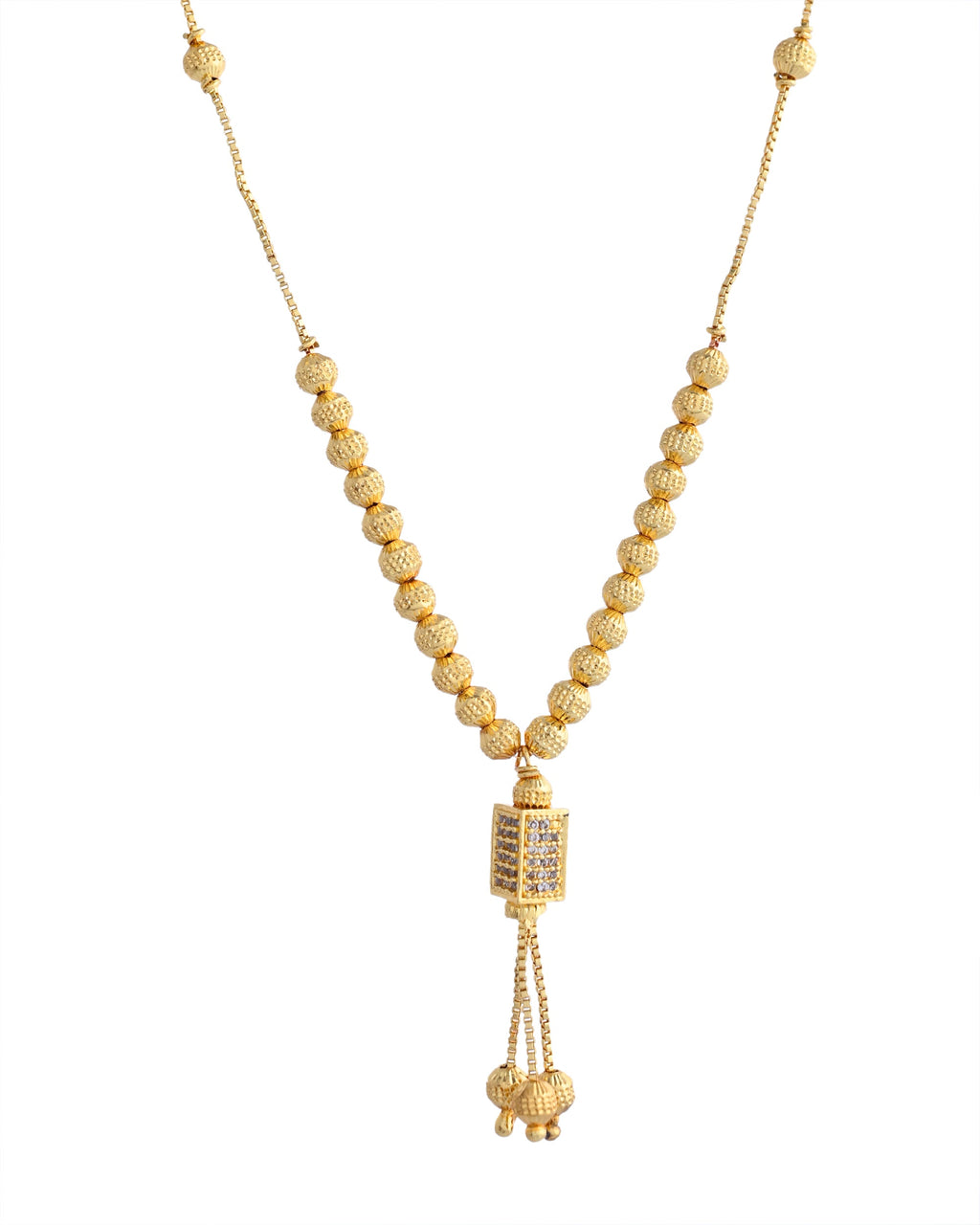 VOJ Gold-Polished Stainless Steel Stone Studded Chain For Women | Grocsy