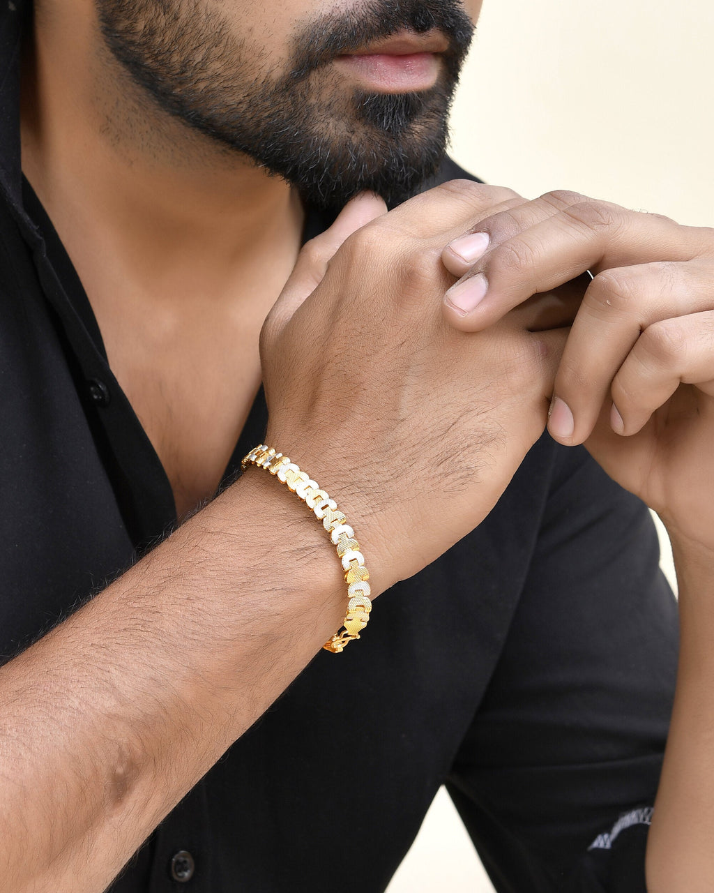 VOJ Dual Tone Stylish Men's Bracelet | Grocsy