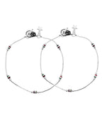 VOJ Set of 2 Silver Plated Elegent Anklet | Grocsy