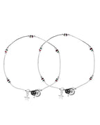 VOJ Set of 2 Silver Plated Elegent Anklet | Grocsy