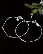 VOJ Set of 2 Silver Plated Elegent Anklet | Grocsy