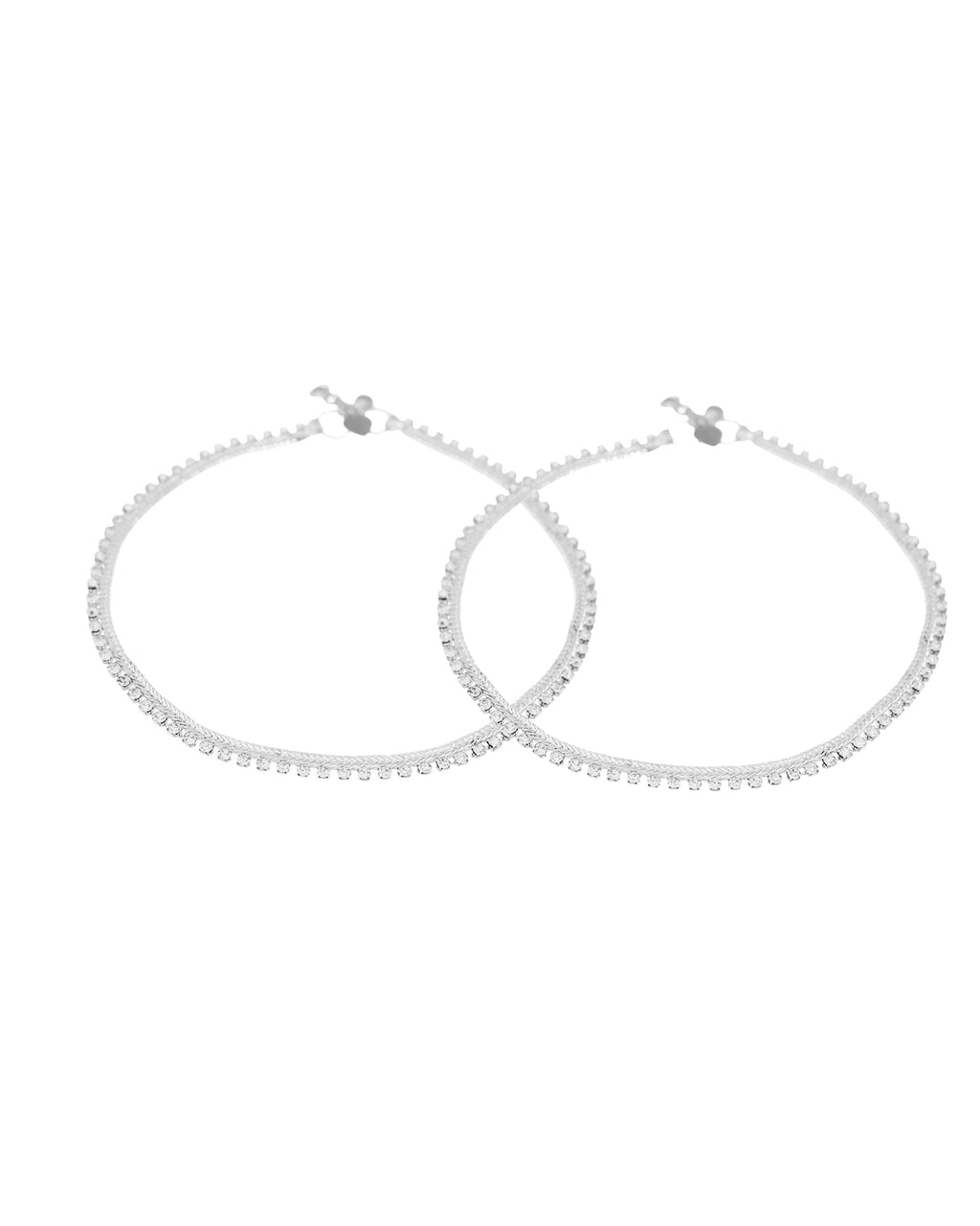 VOJ Silver Plated Stone Studded Stylish Elegent Anklet | Grocsy
