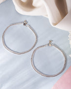 VOJ Silver Plated Stone Studded Stylish Elegent Anklet | Grocsy