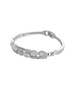 VOJ Silver Plated Stone Studded Kada Bracelet