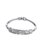 VOJ Silver Plated Stone Studded Kada Bracelet