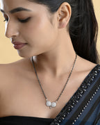 VOJ Silver Plated Stone Studded Elegent Mangalsutra | Grocsy