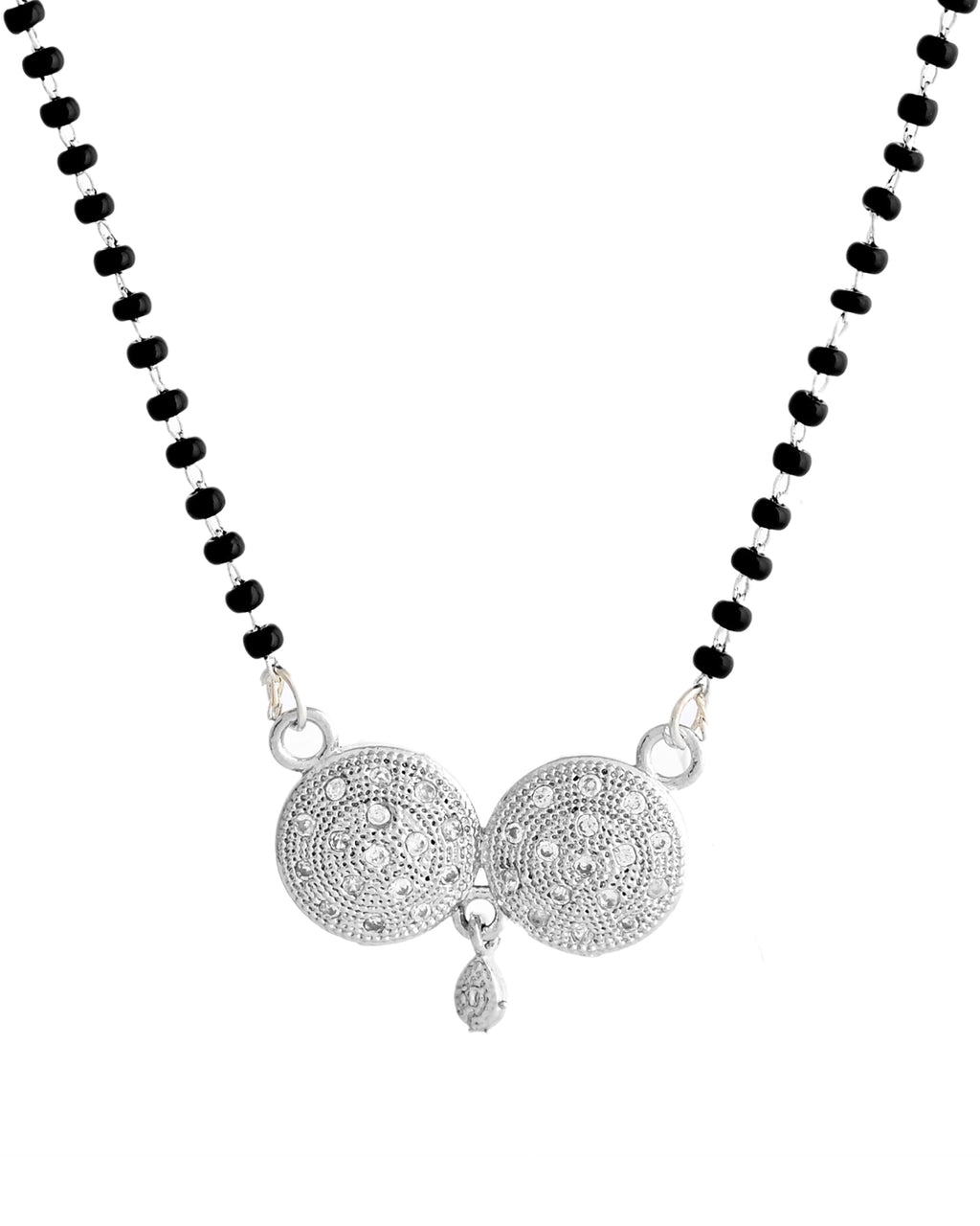 VOJ Silver Plated Stone Studded Elegent Mangalsutra | Grocsy