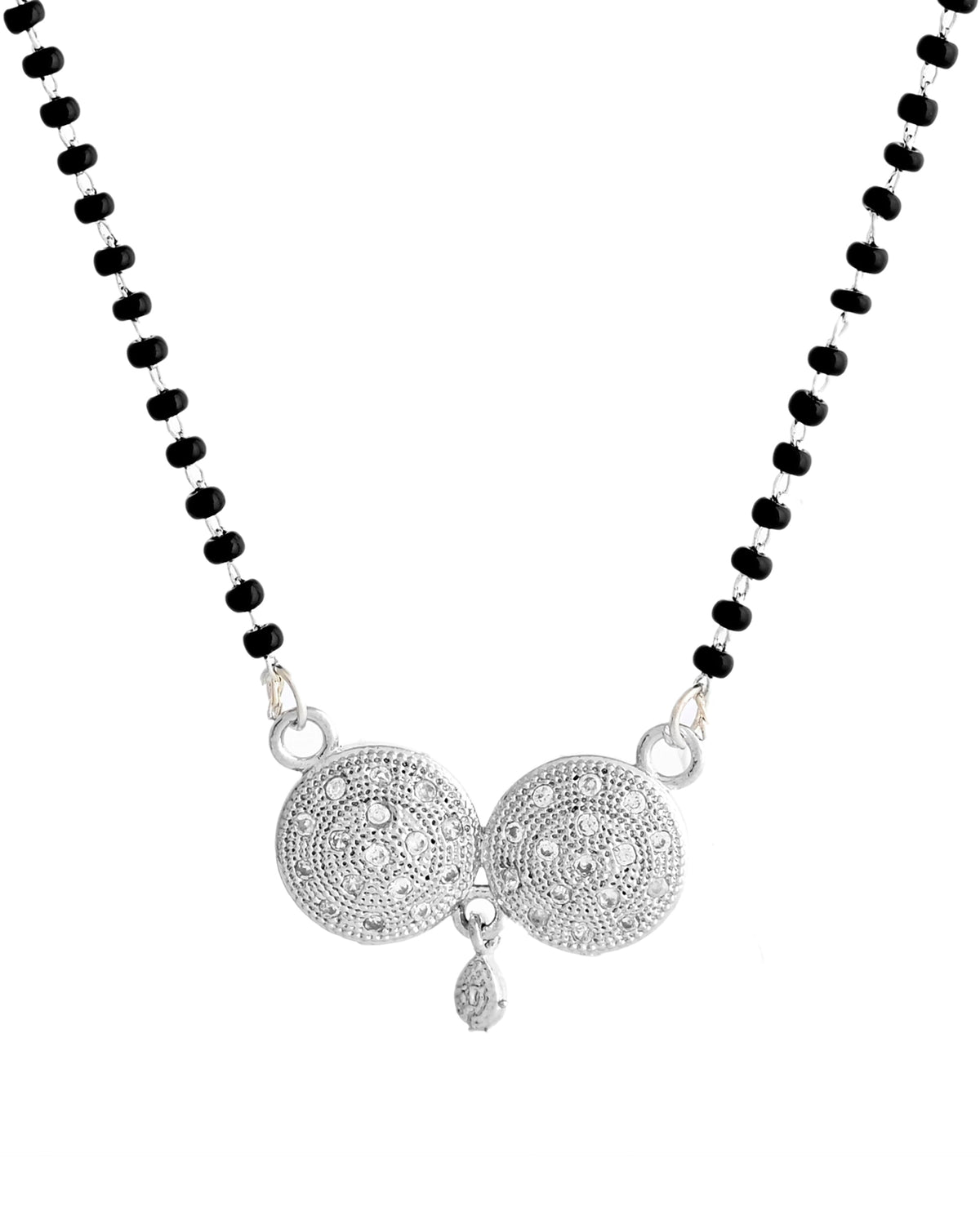 VOJ Silver Plated Stone Studded Elegent Mangalsutra | Grocsy