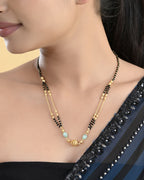 VOJ Gold-Polished Beads Studded MangalSutra | Grocsy