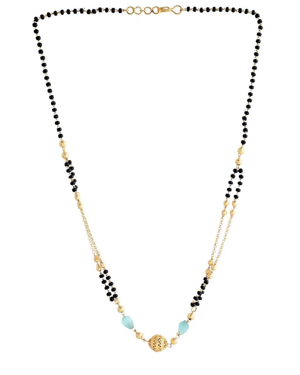 VOJ Gold-Polished Beads Studded MangalSutra | Grocsy