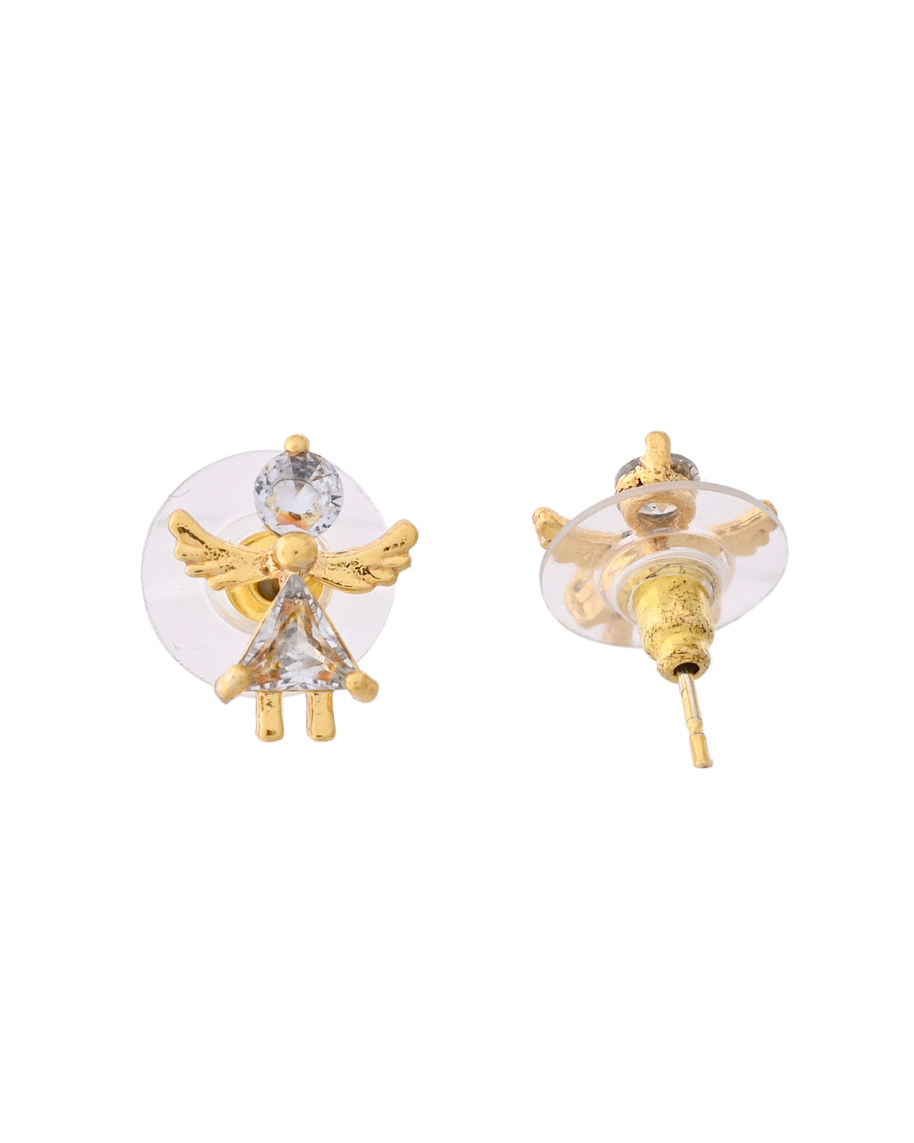 VOJ Gold-Polished Doll Shapped Stone Studded Mangalsutra With Earrings Set | Grocsy