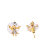 VOJ Gold-Polished Doll Shapped Stone Studded Mangalsutra With Earrings Set | Grocsy