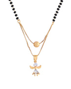 VOJ Gold-Polished Doll Shapped Stone Studded Mangalsutra With Earrings Set | Grocsy