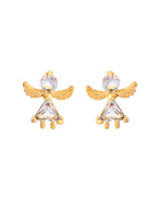 VOJ Gold-Polished Doll Shapped Stone Studded Mangalsutra With Earrings Set | Grocsy