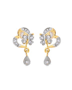 VOJ Dual Tone AD Stone Studded Butterfly Shaped Chain Set With Pandent | Grocsy