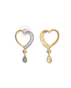 VOJ Dual Tone AD Stone Studded Heart Shaped Chain Set With Pendant | Grocsy