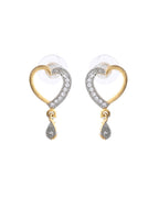 VOJ Dual Tone AD Stone Studded Heart Shaped Chain Set With Pendant | Grocsy