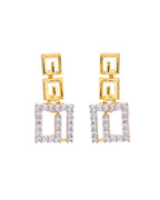 VOJ Gold-Polished Geometrical AD Jewellery Set | Grocsy