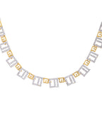 VOJ Gold-Polished Geometrical AD Jewellery Set | Grocsy