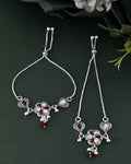 VOJ Set of 2 Silver Plated Floral Meenakari Anklet | Grocsy