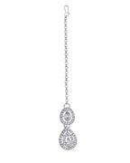 VOJ Sliver Plated American Diamond Studded Jewellery Set