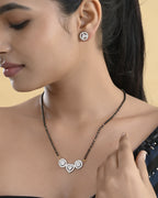 VOJ Gold Toned AD Stone Studded Heart Shape MangalSutra Set | Grocsy