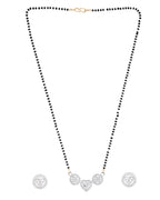 VOJ Gold Toned AD Stone Studded Heart Shape MangalSutra Set | Grocsy