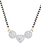 VOJ Gold Toned AD Stone Studded Heart Shape MangalSutra Set | Grocsy