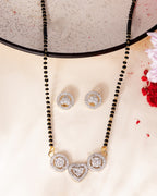 VOJ Gold Toned AD Stone Studded Heart Shape MangalSutra Set | Grocsy