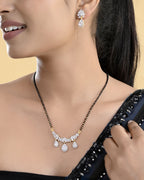 VOJ Gold Toned AD Stone Studded Tear Drop Design MangalSutra Set | Grocsy