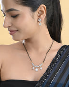 VOJ Gold Toned AD Stone Studded Tear Drop Design MangalSutra Set | Grocsy