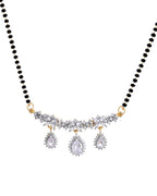 VOJ Gold Toned AD Stone Studded Tear Drop Design MangalSutra Set | Grocsy