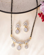 VOJ Gold Toned AD Stone Studded Tear Drop Design MangalSutra Set | Grocsy