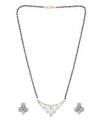 VOJ Gold Toned AD Stone Studded Floral MangalSutra Set | Grocsy