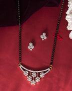 VOJ Gold Toned AD Stone Studded Floral MangalSutra Set | Grocsy