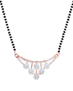 VOJ Rose Gold Toned AD Stone Studded Floral MangalSutra Set | Grocsy